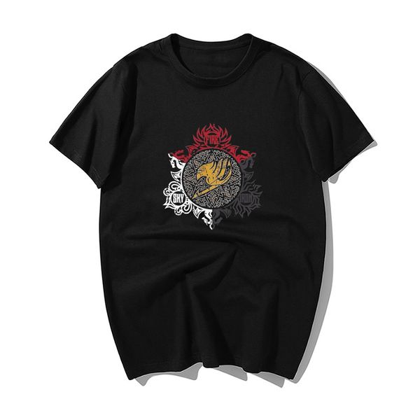 

cool japanese anime fairy tail group logo print tshirt men summer fashion casual cotton short sleeve tshirts hip hop tees