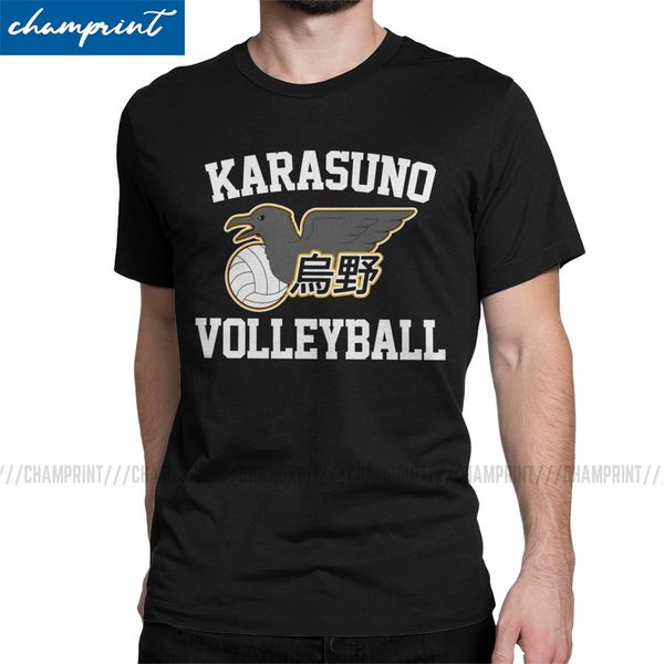 

винтажная haikyuu аниме karasuno волейбол манга t-shirt men чистого хлопка футболки с коротким рукавом тройники новое прибытие одежда