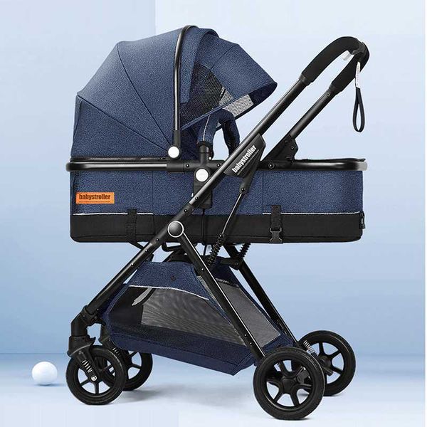 

luxury baby stroller portable 2 in 1 folding travel baby carriage folding prams frame high landscape car for newborn