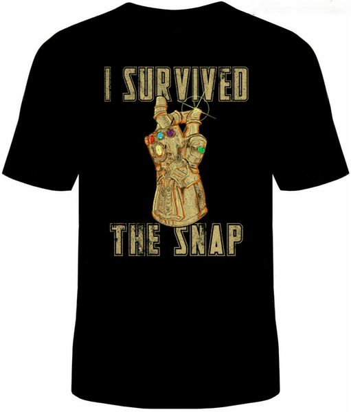 

neu 0708-i survived the snap thanos t shirt sizegre s-3xl new funny tee shirt