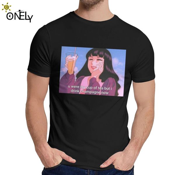 

round neck sassy anime revenge u were my cup of tea t-shirt 2019 new men soft slim t shirt wholesale