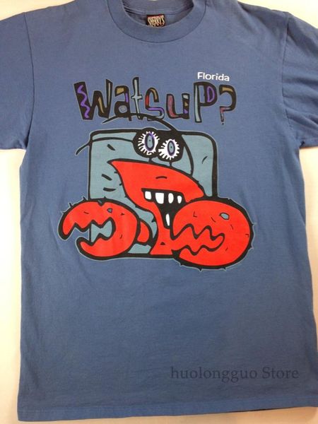 

florida watsup 90s t-shirt crab sherrys mens sz m l cotton tee usa made 100% cotton men t shirt women tee