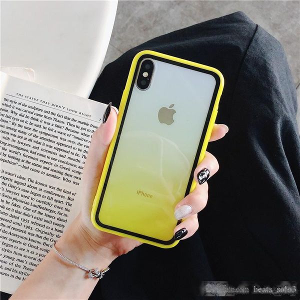 

for iphone 11/xs max candy rainbow gradual change cell phone case iphone 8/7p transparent acrylic soft items