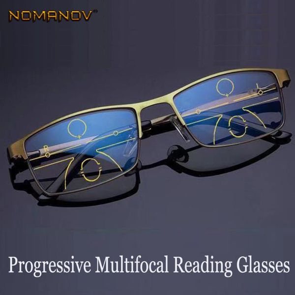 

lentes de lectura leesbril nomanov see near and far anti-blu men women progressive multifocal reading glasses add 75 to 350, White;black
