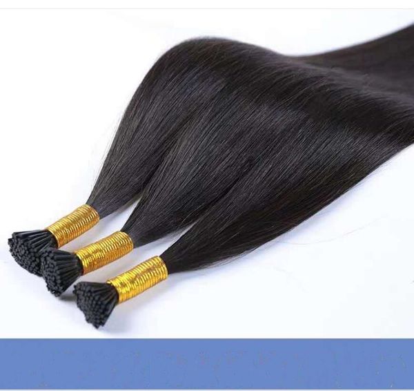 

wholesale human hair stick european and american real hair real lady hair extension handle can be dyed and ironed, Black
