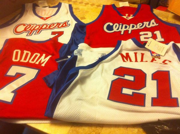 

retro basketball jersey 7 lamar odom or 21 darius miles clippers champion retro jersey embroidery logo great price quality, Black