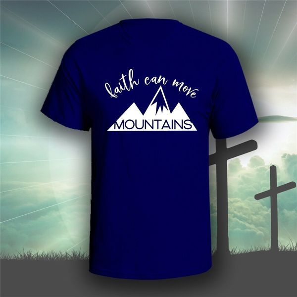 

faith can move mountains graphic tee shirt christian bible god pure cotton tee shirt