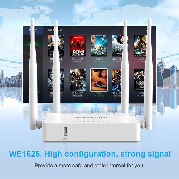 

original we1626 wireless wifi router for 3g 4g usb modem with 4 external antennas 802.11g 300mbps openwrt/omni ii access point