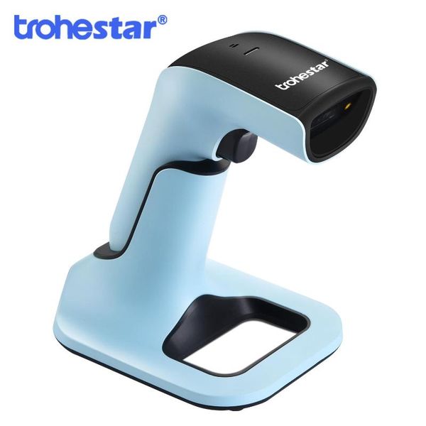 

wireless barcode scanner portable 2.4ghz 1d 2d qr barcode inventory bar code reader with charging cradle scanners