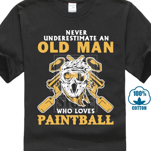 

men t shirt homme 2019 cartoon summer looses never underestimate an old man paintball men's t shirt company tee shirts