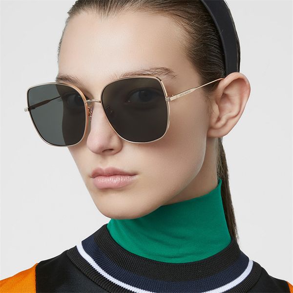 

2020 luxury square sunglasses women brand designer retro alloy frame big sun glasses vintage gradient male oculos uv400, White;black