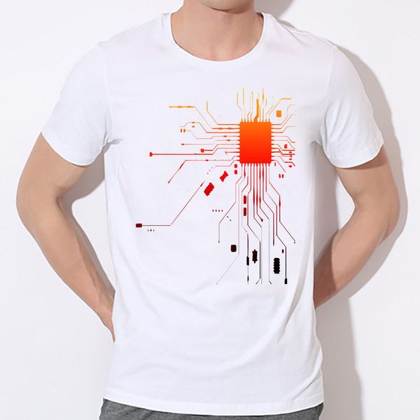 

2019 male selling computer chip electronic hardware high technology funny joke men t shirt tee summer tee shirt