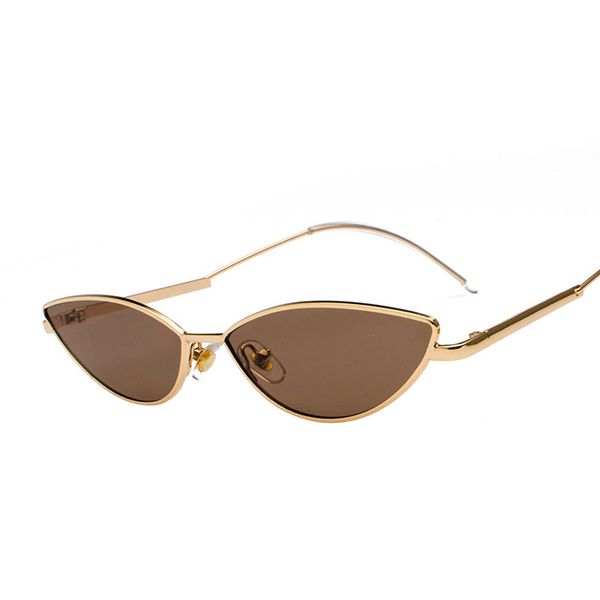 

sunglasses cat eye vintage small metal frame eyewear female fashion shades ocean lens personality street style, White;black