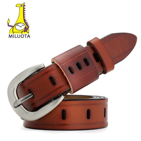 

miluota] fashion belts for women vintage strap designer genuine leather women belt cinturones mujer mu031, Black;brown
