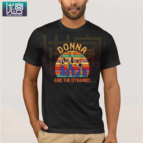 

donna-and-the-dynamos-vintage-mens-black-cotton clothes popular t-shirt crewneck 100% cotton tees cotton tee shirt present