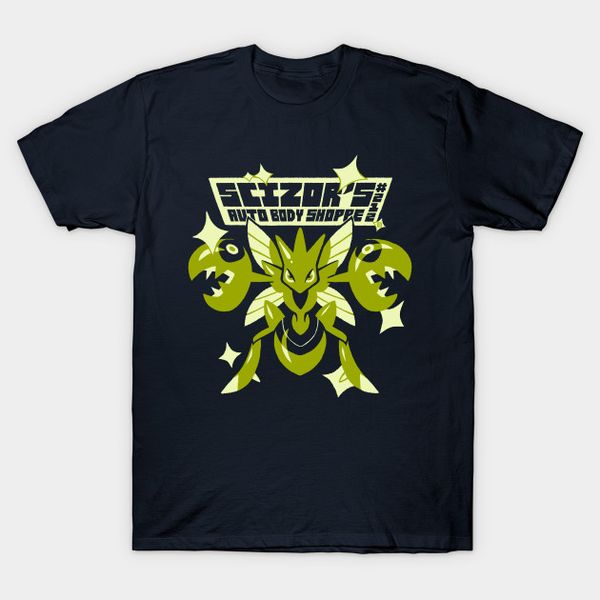 

printed men t shirt cotton tshirt o-neck short-sleeve new style shiny scizor auto body shoppe shiny scizor women t-shirt