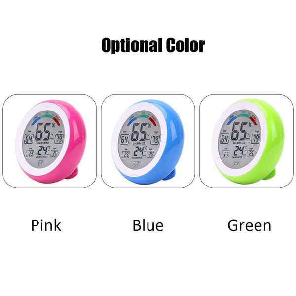 

digital clock temperature and humidity meter lcd touch screen indoor thermometer hygrometer