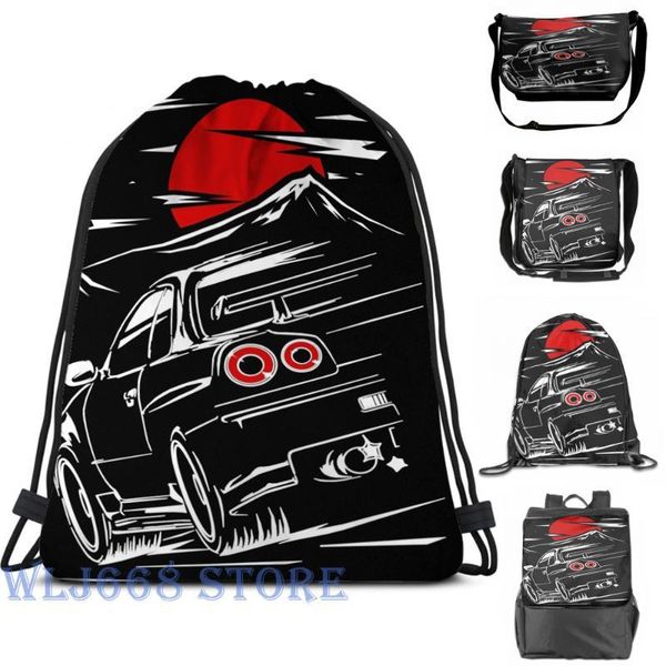 

funny graphic print shoulder bags women skyline gtr 34 haruna single shoulder backpack travel for men gym bag