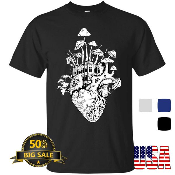 

гриб сердце mens t shirt ребята vintage style acid psychedelic хиппи одежда