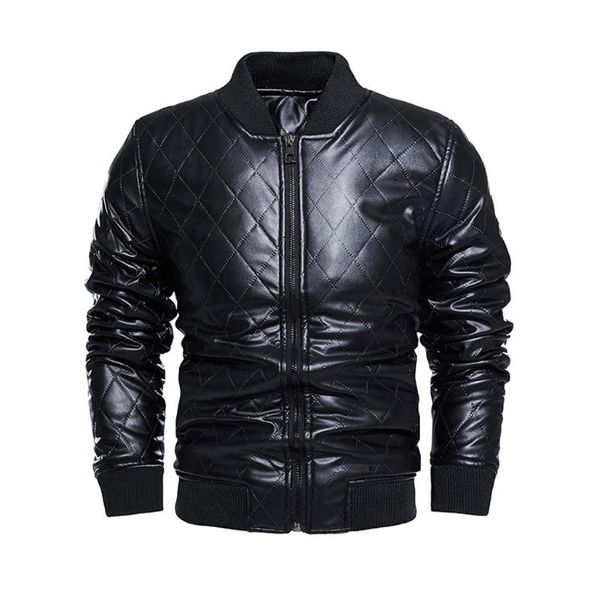 

2020 new men's leather jackets autumn casual motorcycle pu jacket biker leather coats brand clothing thickening coat g30, Black