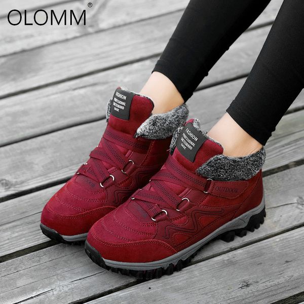 

2020 autumn and winter new plus velvet middle-aged warm casual shoes boots women zapatos de mujer tenis feminino boots, Black