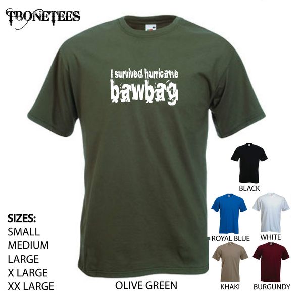 

fashion 100% cotton 'i survived hurricane bawbag' - funny mens t-shirt. s-xxl. tee shirt