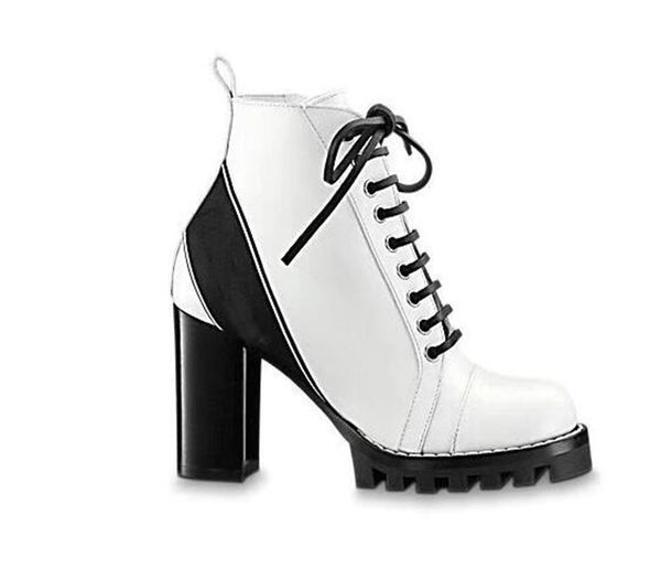 

star trail designer ankle boot high-heeled heel shoes booties boots with patches lace up high heel boots2151746, Black