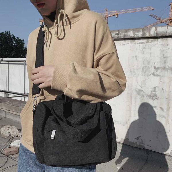 

women's solid color portable canvas bag ladies simple shoulder bag casual messenger for female shopping bags new handbag