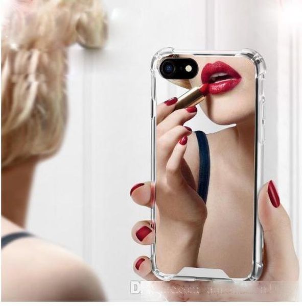 

luxury mirror phone cases for iphone 7 7 plus tpu pc back protect case for iphone x 6 6s 8 plus cover reflect girly cute case
