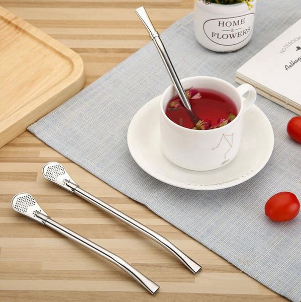 

3 types stainless steel mate straws bombillas yerba filters mate bar drinking straw spoons for coffee juice spoons