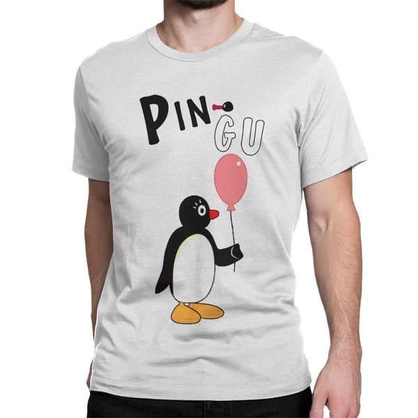

men's t-shirt pingu noot noot novelty 100% cotton tee shirt short sleeve penguin t shirt crewneck 4xl 5xl summer gift idea