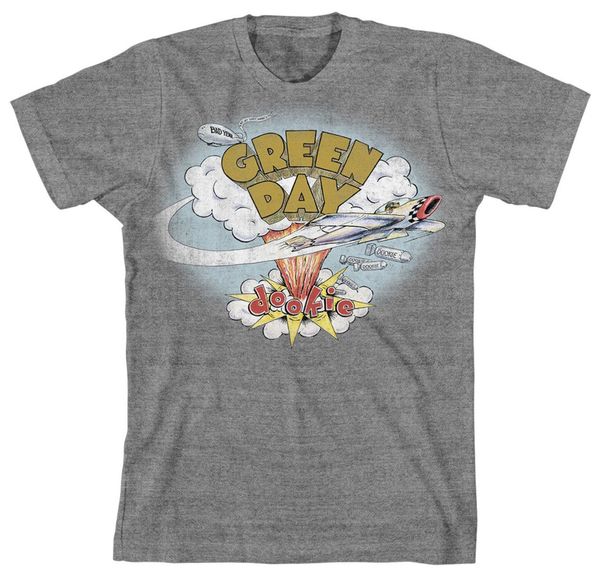 

green day 'dookie (grey)' t-shirt - new & official printed men t shirt clothes tee summer fashion