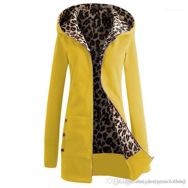 

color long womens hooded jackets thick leopard print ladies coats winter warm outewear female apparel plus size solid, Black;brown