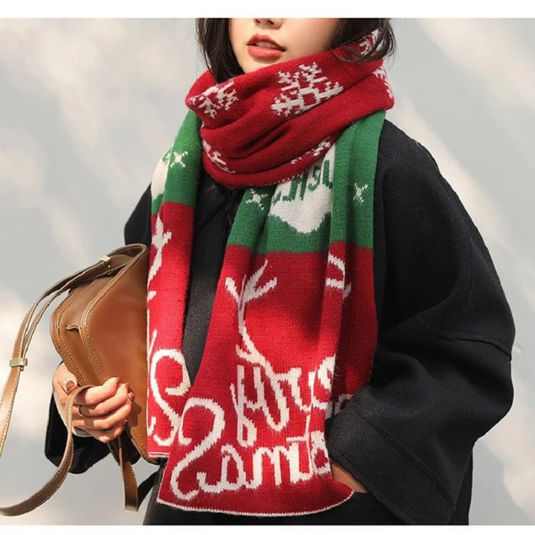 

scarves christmas gift scarf female winter wild thick woolen knit chic japanese autumn and student korean version, Blue;gray