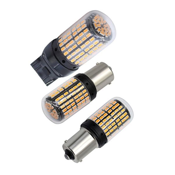 

4 pcs led light: 2 pcs t20 7440 w21w wy21w 144-smd reverse light led bulbs & 2 no hyper flash 1156 car light