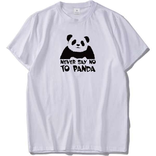 

никогда не говори нет panda t shirt cute animal белые рубашки высокого качества дышащий хлопок футболки размер сша