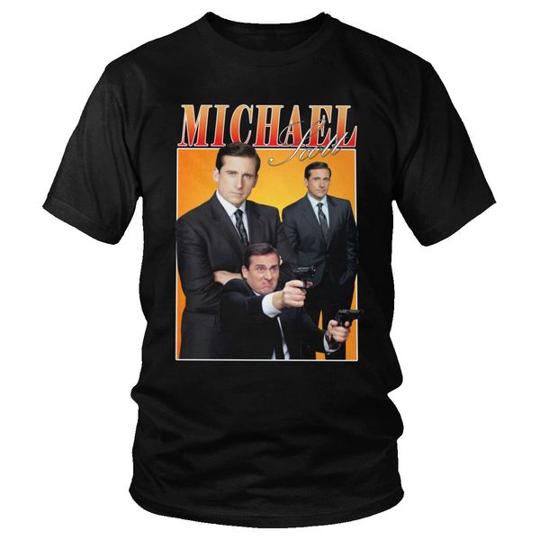 

michael scott homage the office t shirts men tv series dwight schrute jim halpert tees short sleeve t-shirt cotton plus size top