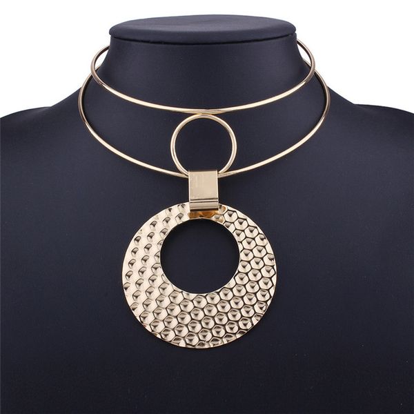 

lufang 2020 fashion gold silver color bohemian collier statement maxi choker necklace punk ethnic power necklace women jewelry, Golden;silver