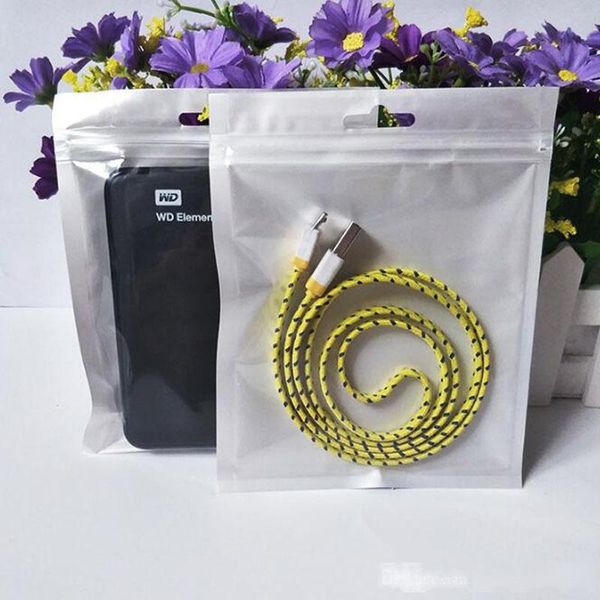 

12cm*15cm white/clear self seal reclosable zipper plastic retail packaging bag, opp bag retail storage with hang hole