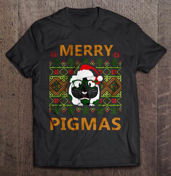 

men funny t shirt fashion tshirt merry pigmas guinea pig christmas sweater women t-shirt