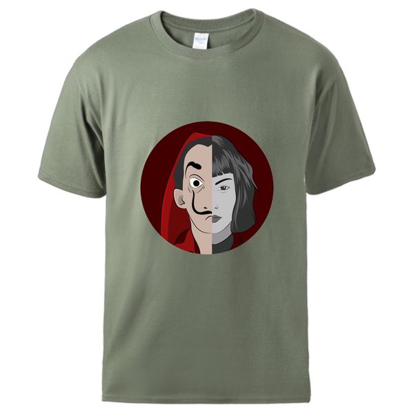 

horror la case de papel print t shirts summer cotton short sleeve streetwear black tee 2020 male crewneck loose casual plus