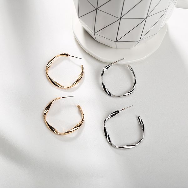 

oversize exaggerated irregular circle geometric personalized silver golden hoop earrings for women