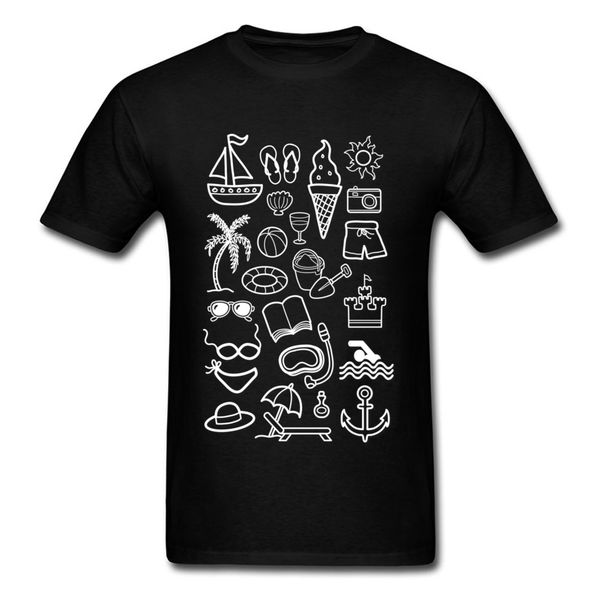 

beach holiday 100% cotton t shirt mens classic short sleeve man tshirts geek summer t-shirt round collar ing