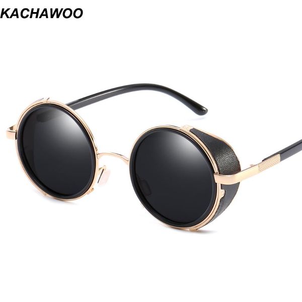 

kachawoo silver mirror shield sunglasses male punk style black gold round sun glasses for women retro birthday gifts men, White;black