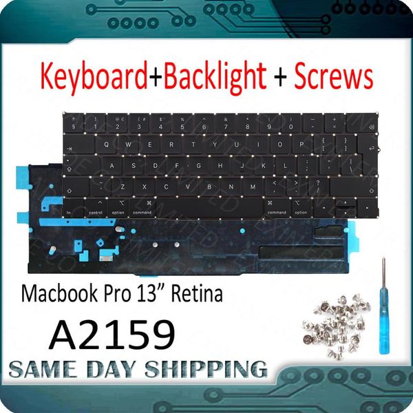 

new a2159 us uk eu english keyboard fr french de german russian danish spanish italian for pro retina 13.3" 2020 year