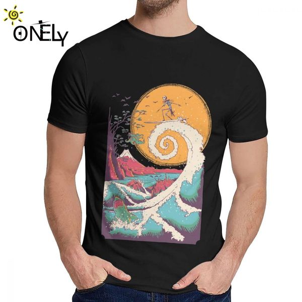 

100% хлопок surf перед рождеством кошмар с коротким рукавом мужская уникальный дизайн качества классический круглый шею top tee