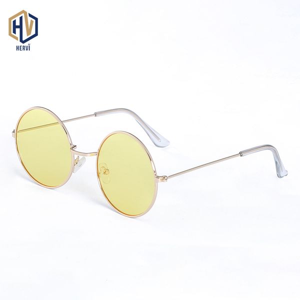 

round fashion colorful sunglasses women ocean color lens sun glasses brand design metal frame candy colors lens eyewear, White;black