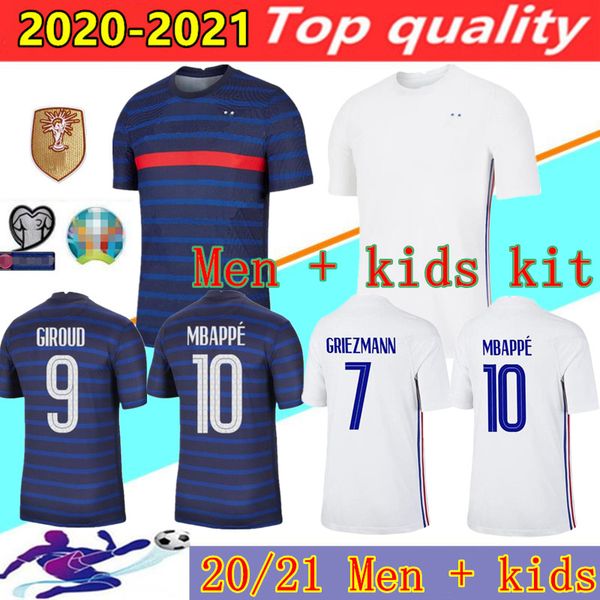 

2020 france mbappe griezmann pogba jerseys shirt 2021 soccer jersey football shirts maillot de foot men + kids kit quality, Black;yellow
