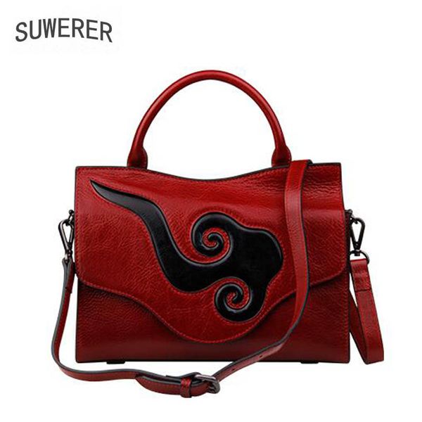 

suwerer 2020 new cowhide women genuine leather bags women bag fashion luxury embossed bag leather clutch