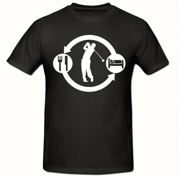 

men's tees 2019 summer new style fashion casual tee shirts for men eat sleep golfer routine funny novelty cartoon t shirts